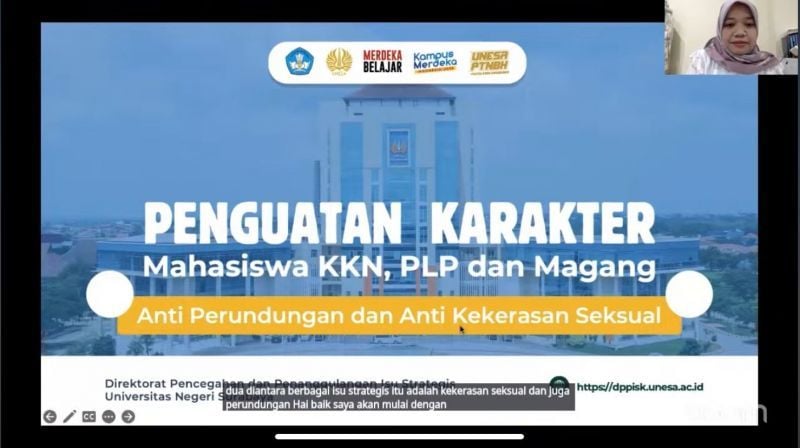 Penyampaian materi ‘Penguatan Karakter’ dalam Pelatihan Dasar Mobilitas Akademik Mahasiswa.